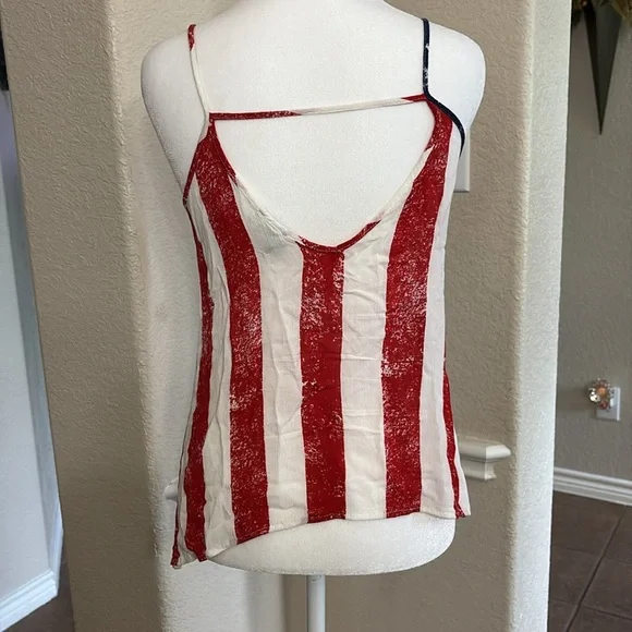 Rue21 red, white and blue stripes stars crop cami top Size XS - Picture 3 of 11